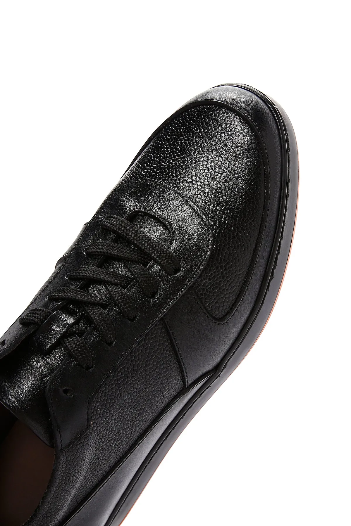 Erkek Siyah Deri Casual Sneaker
