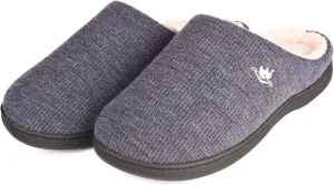 EuropeanSoftest Women's Classic French Terry Lining Slip On 80-D Memory Foam Slippers Breathable Washable Indoor/Outdoor House Shoe w/Anti Slip Sole
