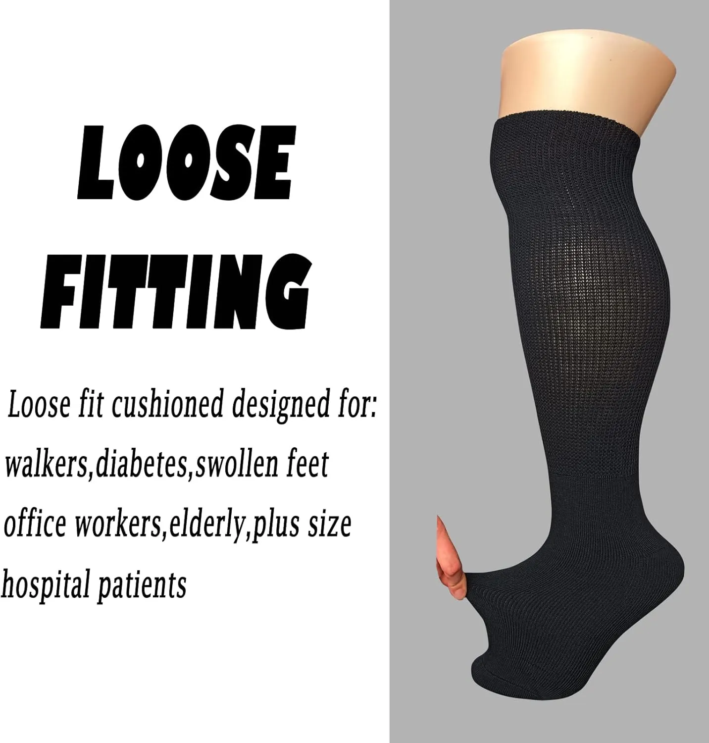 Extra Wide Lymphedema Bariatric Socks Walking boot Sock Liner for Cam Walkers Brace Orthopedics Boot