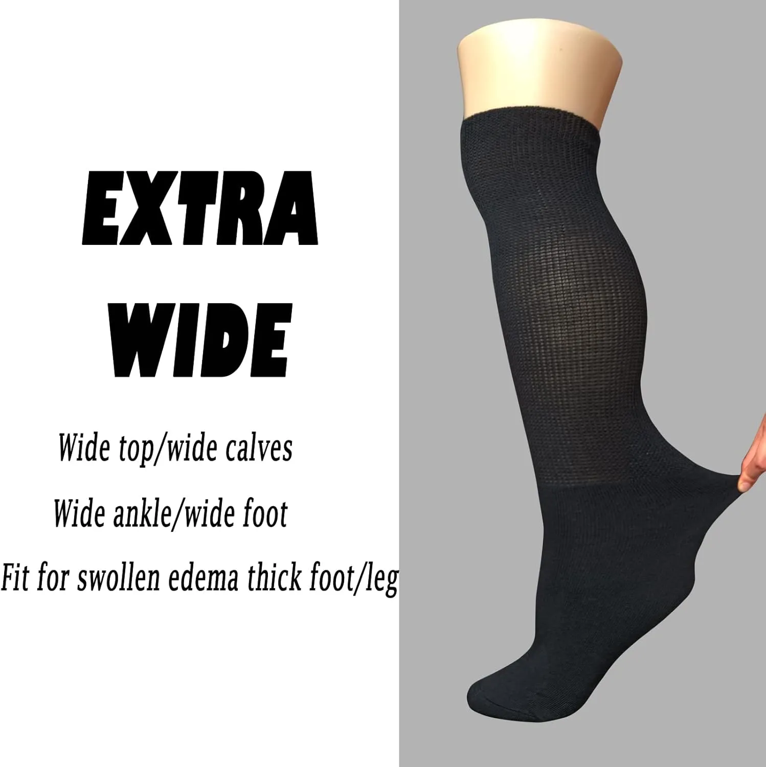 Extra Wide Lymphedema Bariatric Socks Walking boot Sock Liner for Cam Walkers Brace Orthopedics Boot