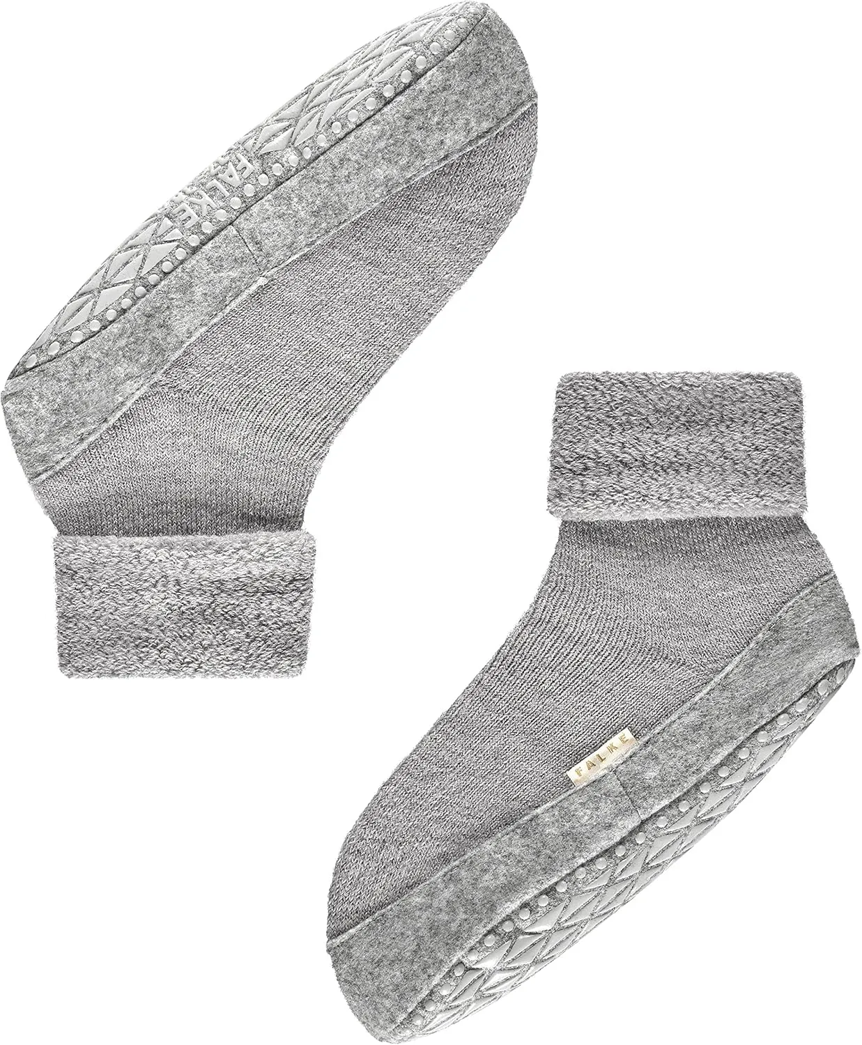 FALKE Women's W HP Cosyshoe Slipper Sock Merino Wool Grey Pink White 1 Pair, 6.5-7.5