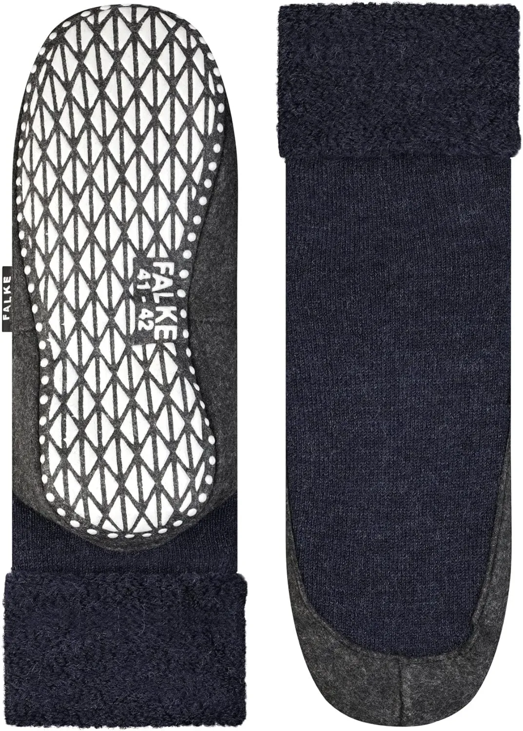 FALKE Women's W HP Cosyshoe Slipper Sock Merino Wool Grey Pink White 1 Pair, 6.5-7.5