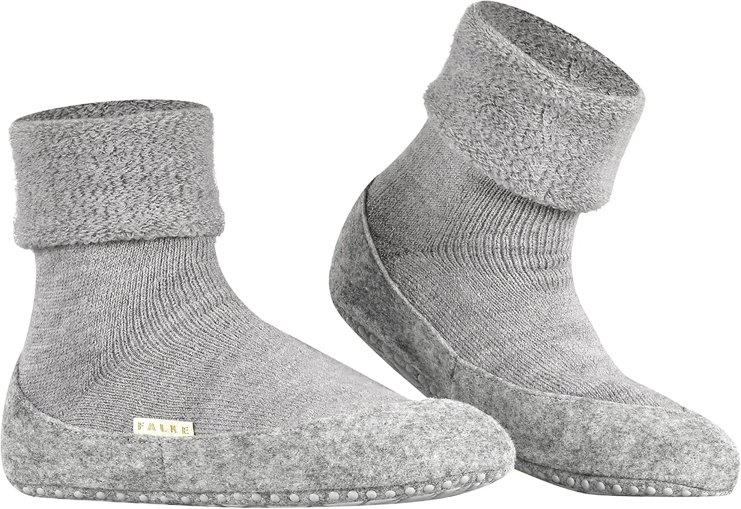 FALKE Women's W HP Cosyshoe Slipper Sock Merino Wool Grey Pink White 1 Pair, 6.5-7.5
