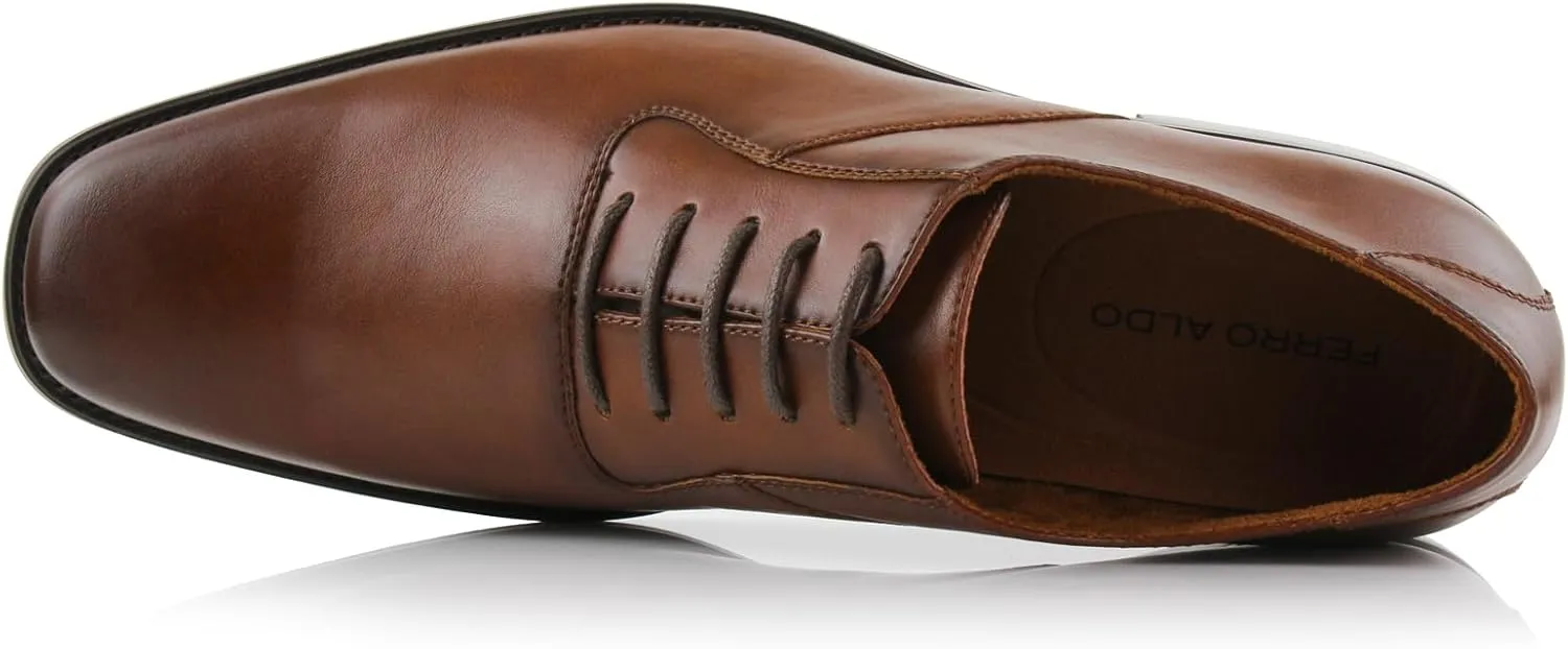 Ferro Aldo Alvin MFA19696 Men's Plain Square-Toe Derby Dress Shoes