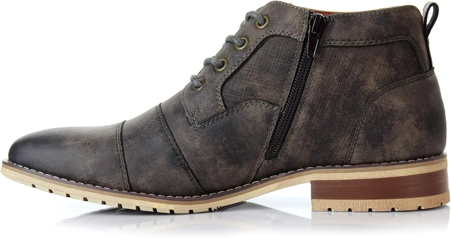 Ferro Aldo Blaine MFA806035 Mens Casual Brogue Mid-Top Lace-Up and Zipper Boots…