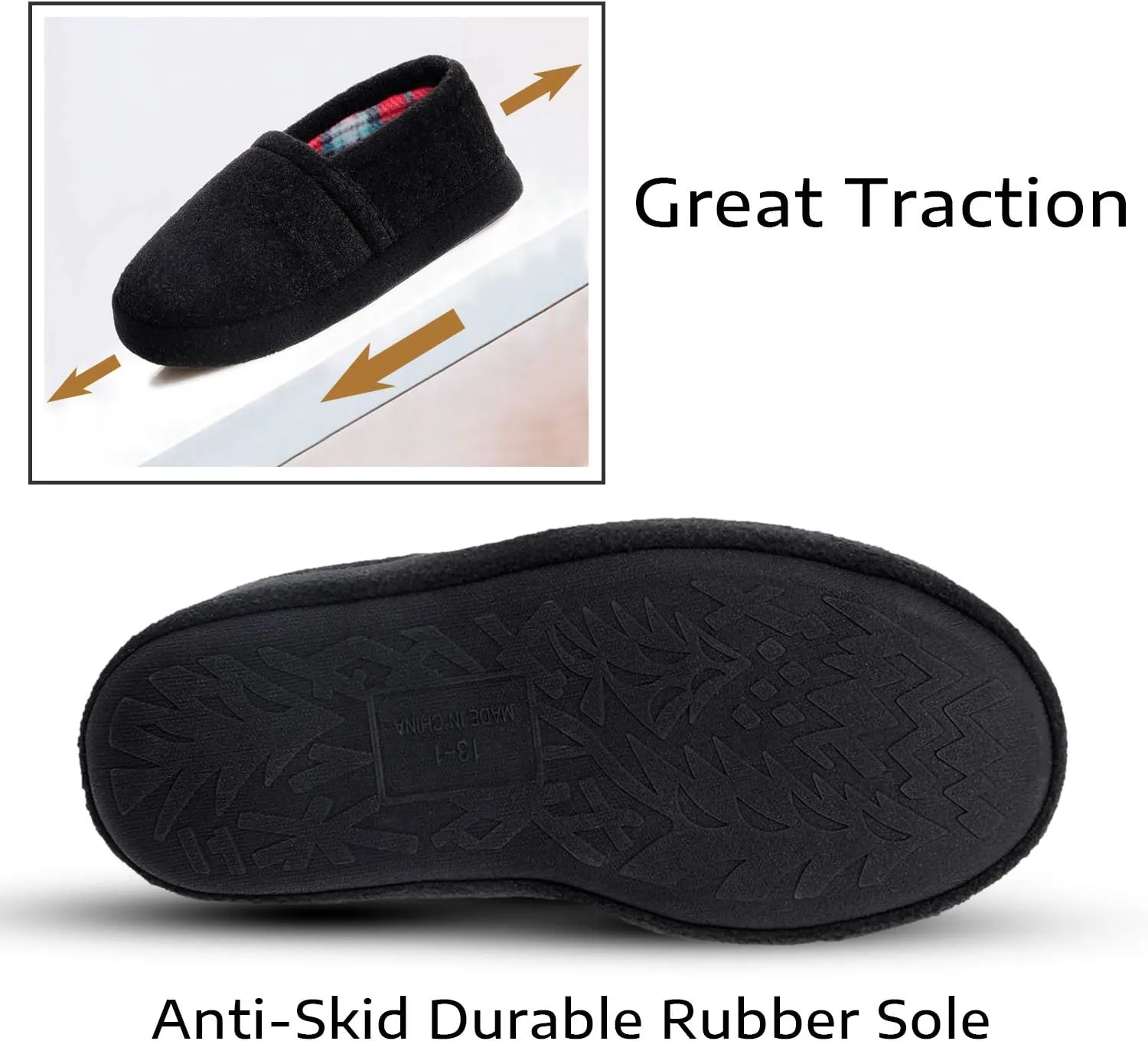 festooning Kids Boys Comfy Warm Indoor House Slippers Fleece Memory Foam Shoes