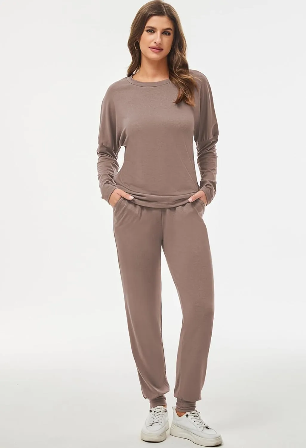 Fixmatti Women Casual 2 Piece Outfit Long Pant Set Sweatsuits Tracksuits