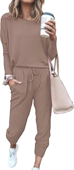 Fixmatti Women Casual 2 Piece Outfit Long Pant Set Sweatsuits Tracksuits