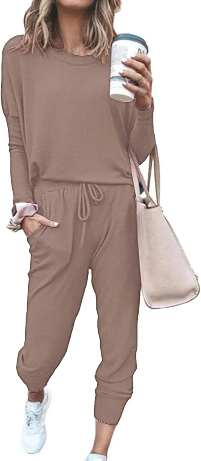 Fixmatti Women Casual 2 Piece Outfit Long Pant Set Sweatsuits Tracksuits