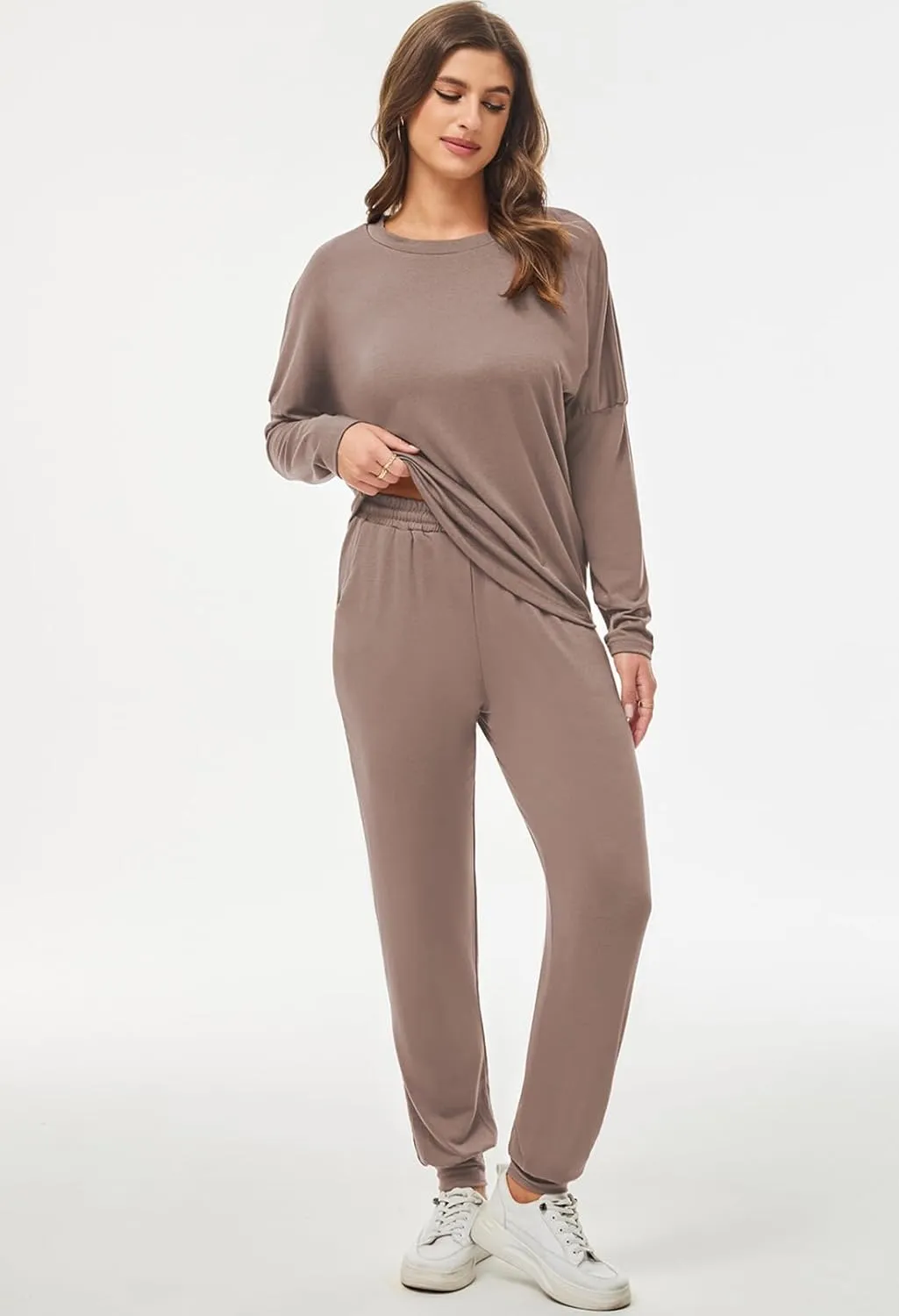 Fixmatti Women Casual 2 Piece Outfit Long Pant Set Sweatsuits Tracksuits