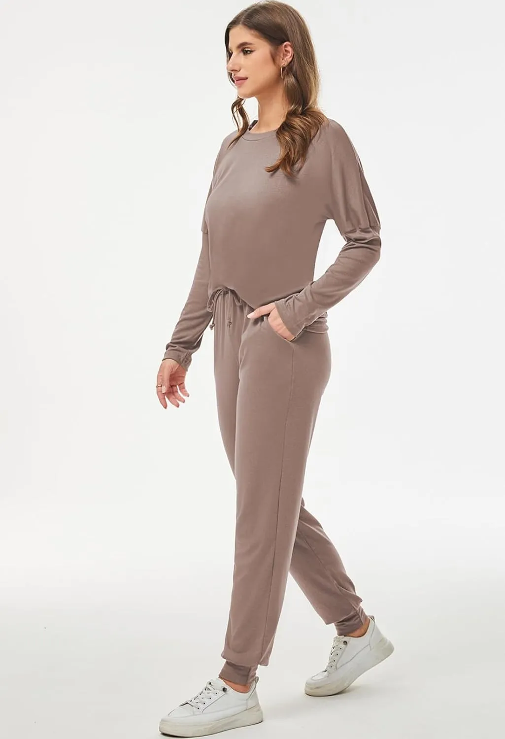 Fixmatti Women Casual 2 Piece Outfit Long Pant Set Sweatsuits Tracksuits