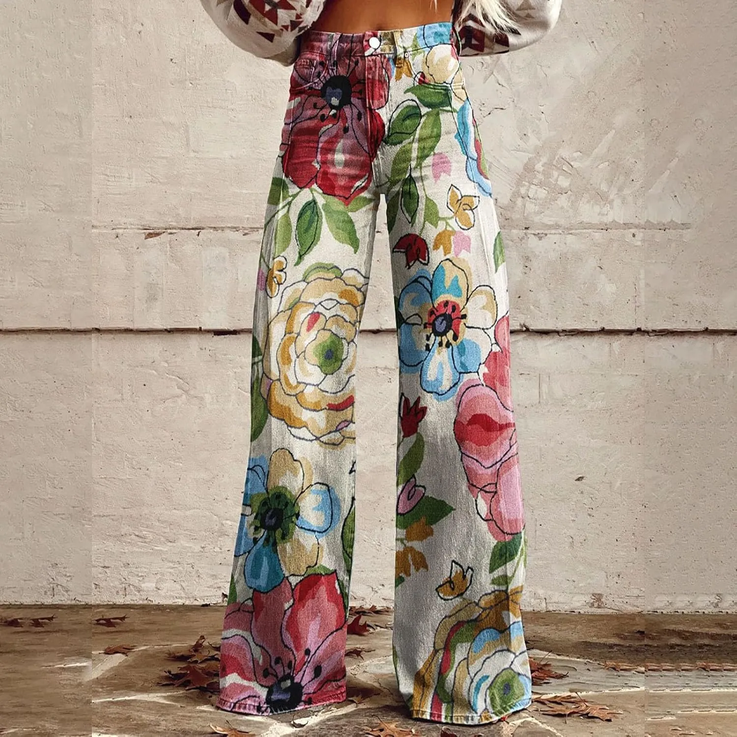 Flare Jeans for Woman Sweatpants That Look Like Jeans Vintage Pant High Waisted Jean Y2K Street Fashion Wide Leg Denim Pant