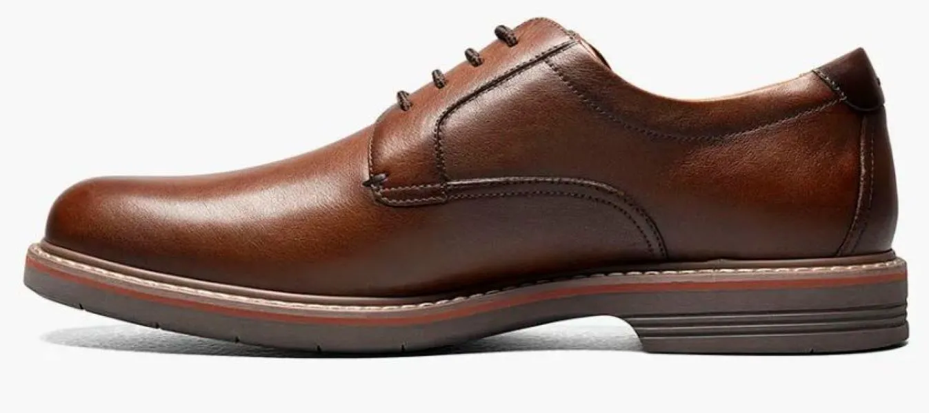 Florsheim Cognac Tumbled Norwalk Plain Toe Oxford Men's Dress Shoes 13369-222