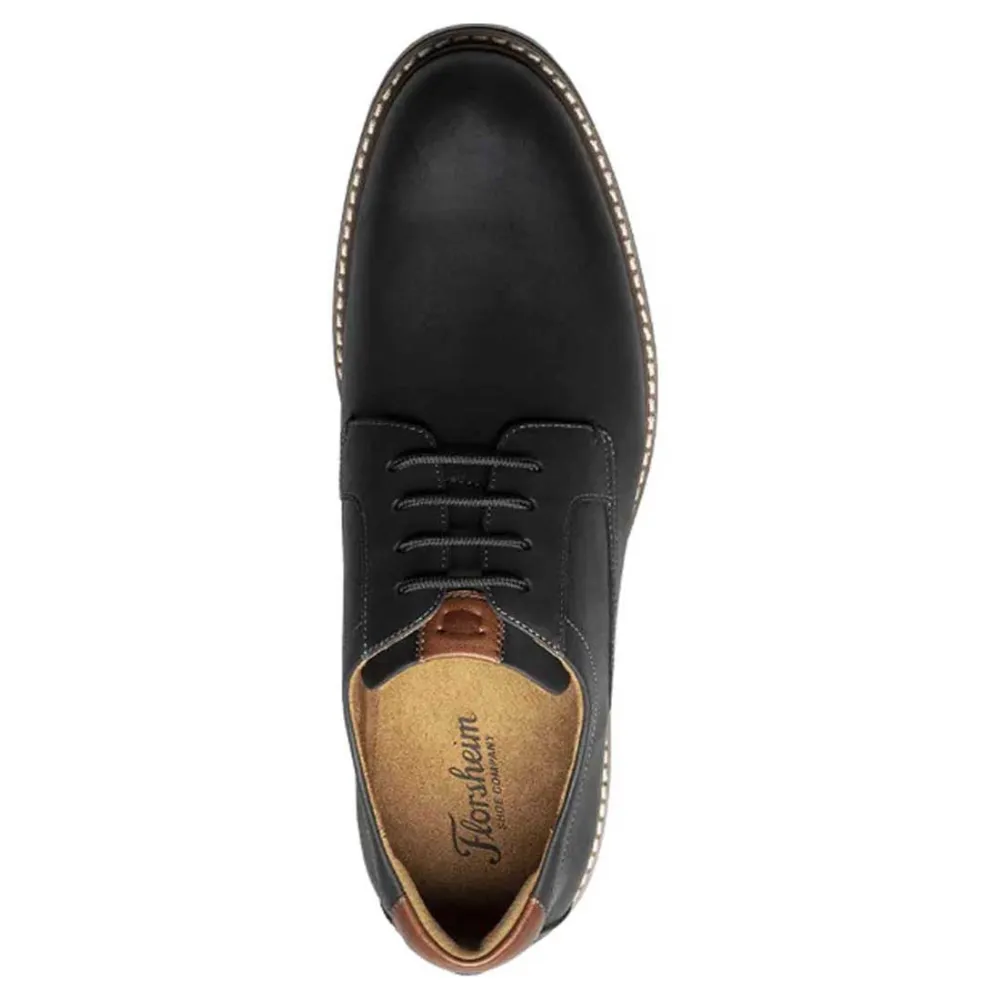 Florsheim Norwalk Plain Toe Black Crazy Horse Oxford (Men's)