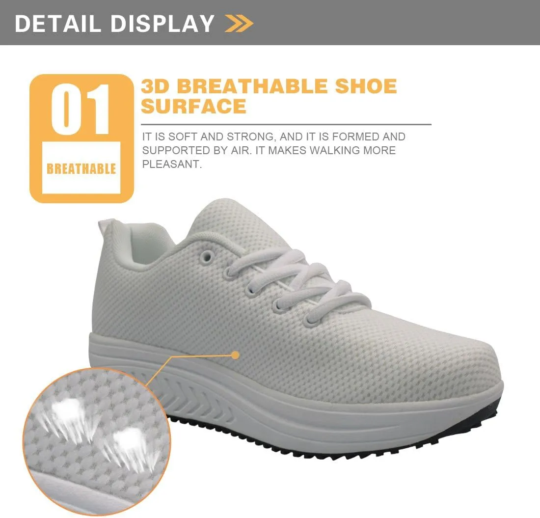 FOR U DESIGNS Fitness Platform Shoes Women Walking Sneaker Casual Wedges Shoes Outdoor for Teenager
