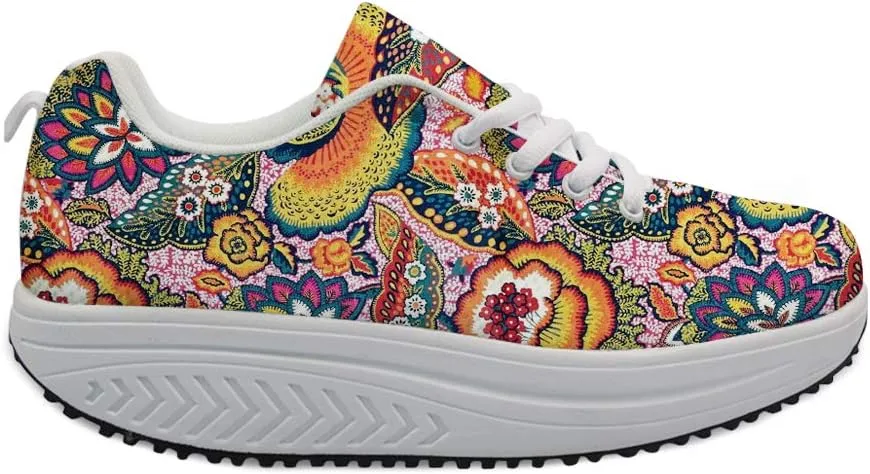 FOR U DESIGNS Fitness Platform Shoes Women Walking Sneaker Casual Wedges Shoes Outdoor for Teenager