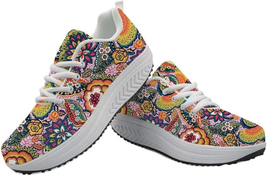 FOR U DESIGNS Fitness Platform Shoes Women Walking Sneaker Casual Wedges Shoes Outdoor for Teenager