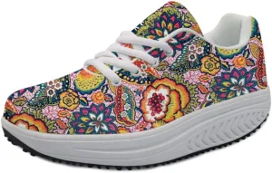 FOR U DESIGNS Fitness Platform Shoes Women Walking Sneaker Casual Wedges Shoes Outdoor for Teenager