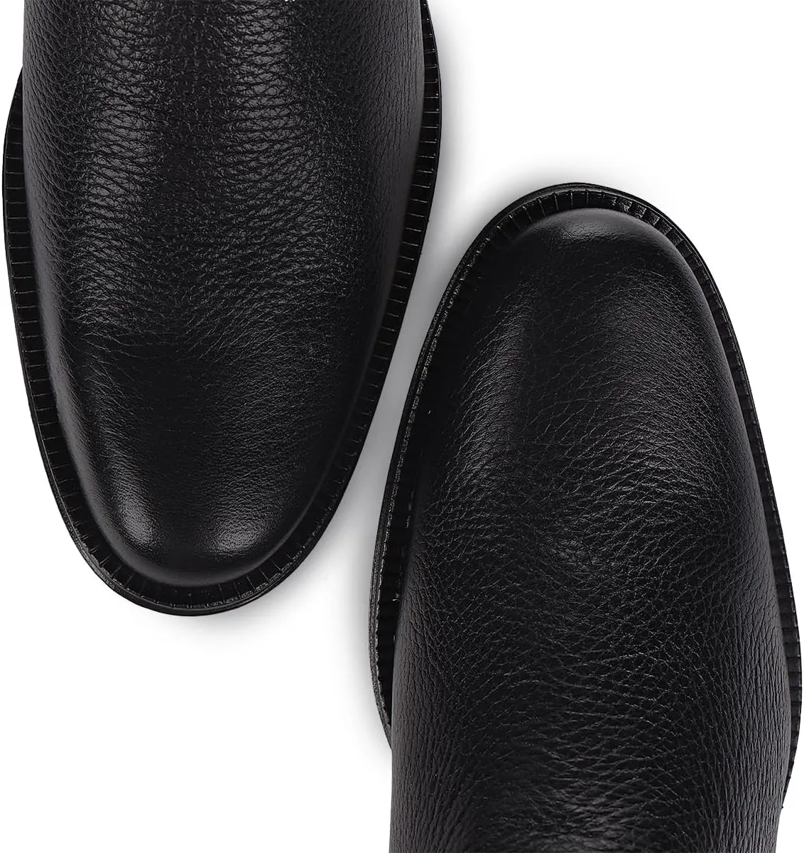 FRANCO CUADRA Men's Chelsea Boots in Genuine Deer Leather Black G43VNBU
