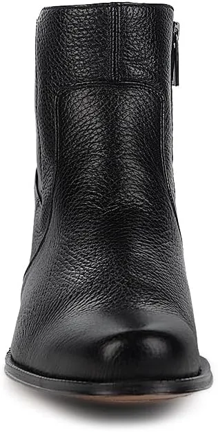 FRANCO CUADRA Men's Chelsea Boots in Genuine Deer Leather Black G43VNBU