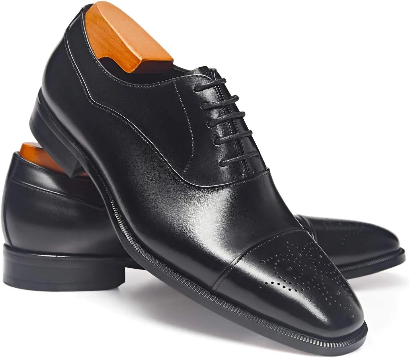 FRASOICUS Men's Dress Shoes Leather Classic Lace Up Oxford Formal Shoes for Men