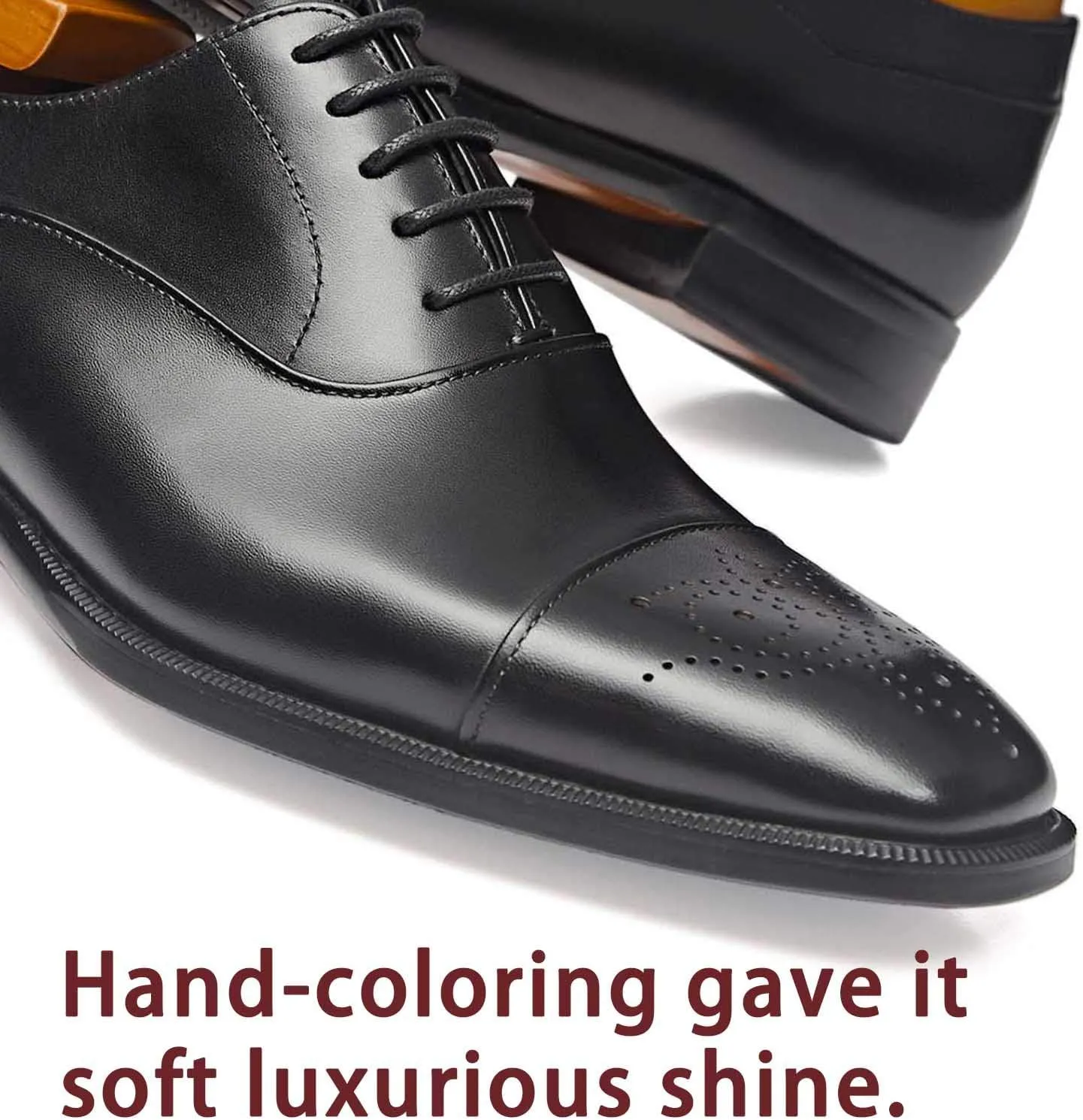 FRASOICUS Men's Dress Shoes Leather Classic Lace Up Oxford Formal Shoes for Men