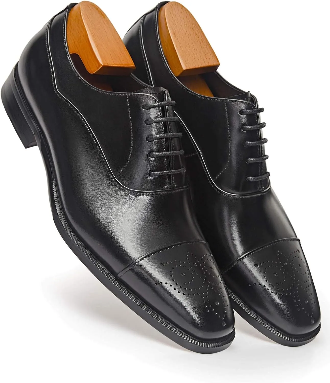 FRASOICUS Men's Dress Shoes Leather Classic Lace Up Oxford Formal Shoes for Men