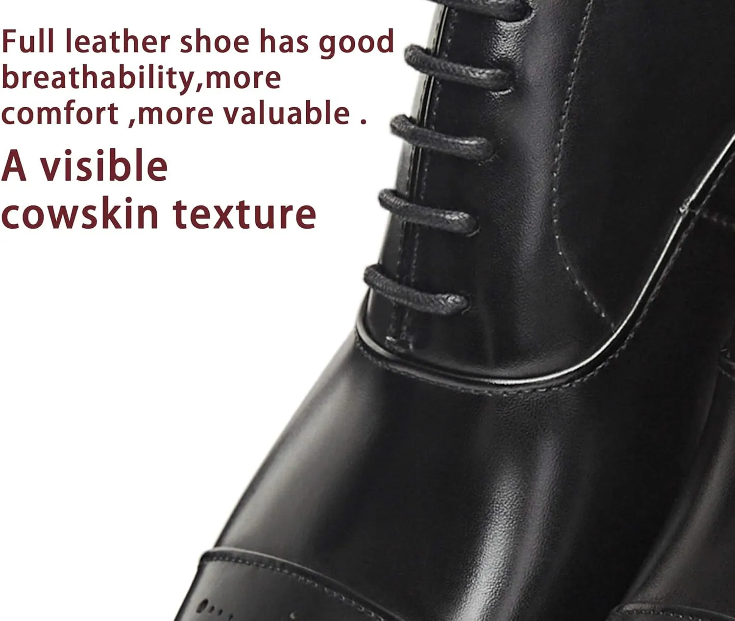 FRASOICUS Men's Dress Shoes Leather Classic Lace Up Oxford Formal Shoes for Men