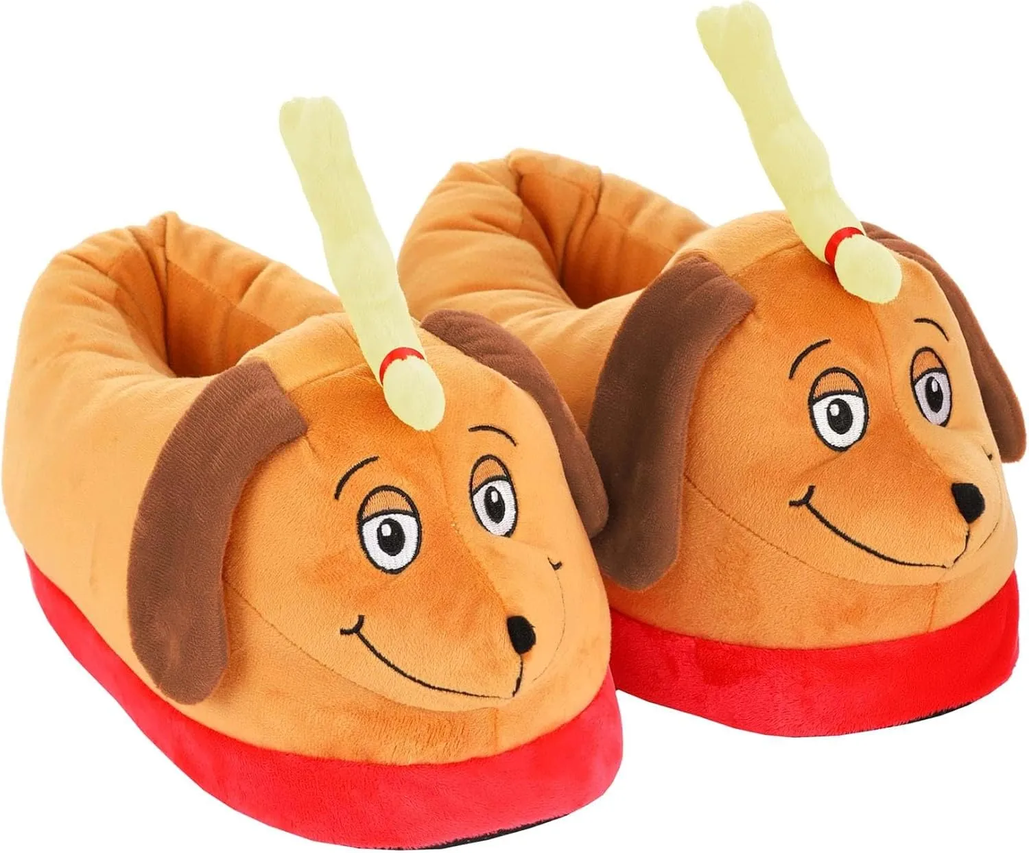 Fun Costumes The Grinch Max 3D Slippers for Adults | The Grinch Reindeer Max 3D Christmas Slippers for Men & Women