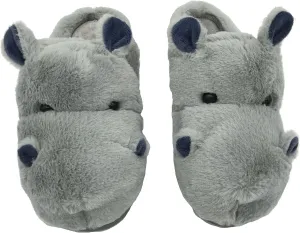 Fuzzy Hippo Slippers - Funny Plush Hippo Animal Slippers, Non-Skid Indoor Outdoor Hippo Style Cotton Shoes For Women Men
