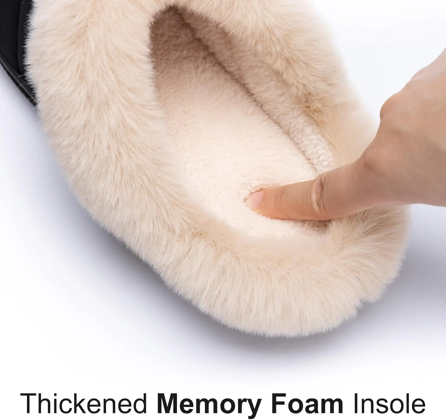 Fuzzy Womens Slippers Memory Foam House Slippers for Women Indoor and Outdoor Cozy House Shoe with Anti-Skid Sole