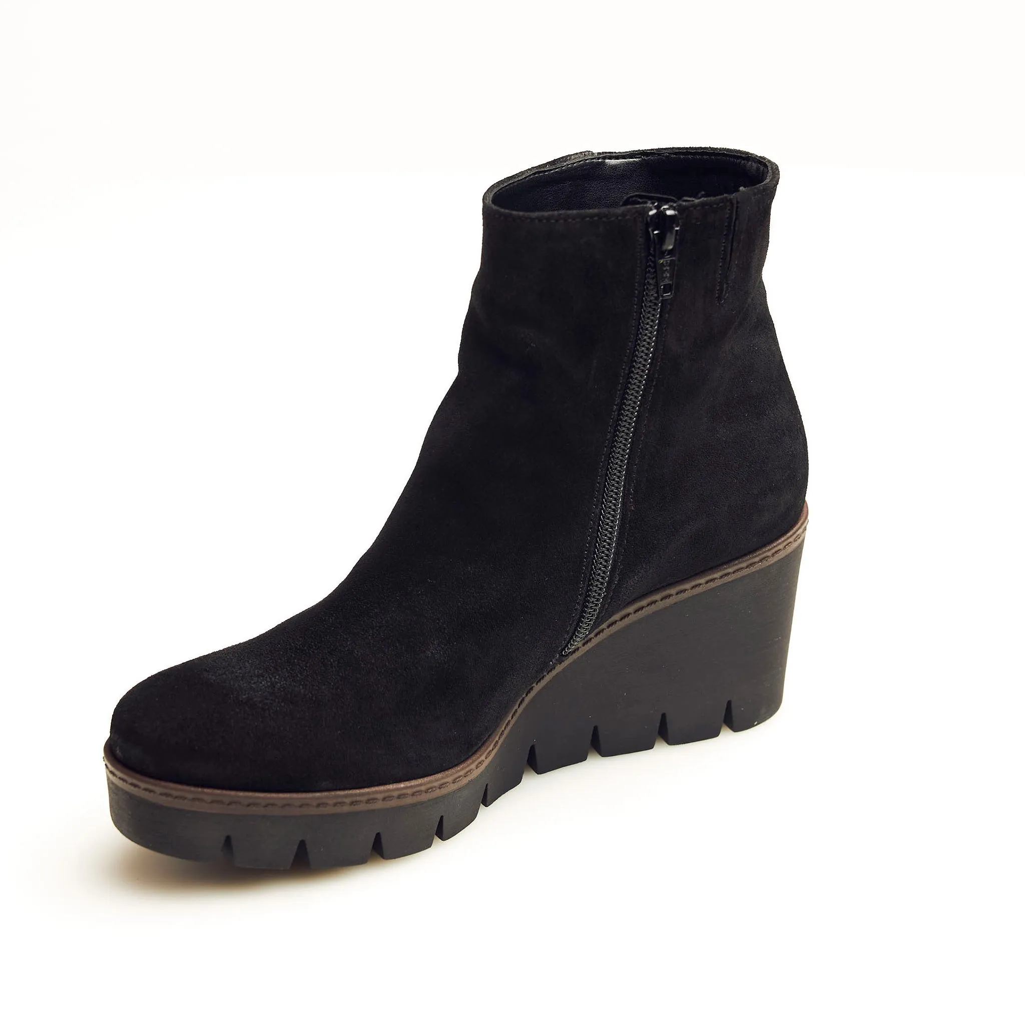 Gabor Black And Navy Suede  Ankle Boots