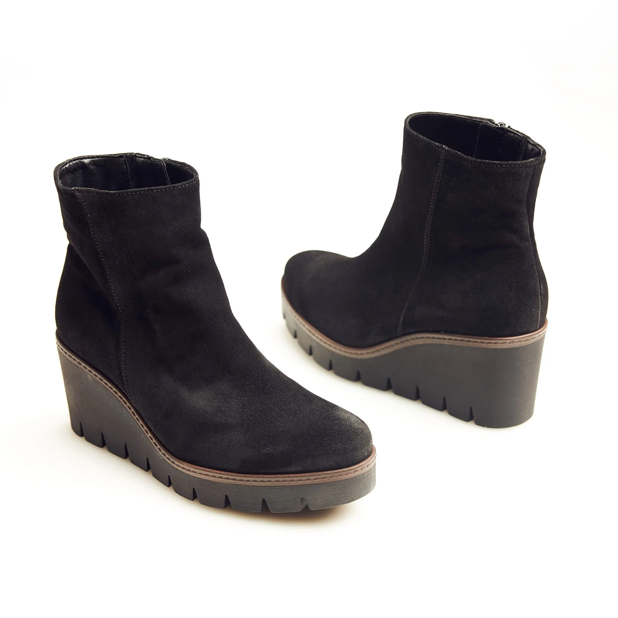 Gabor Black And Navy Suede  Ankle Boots