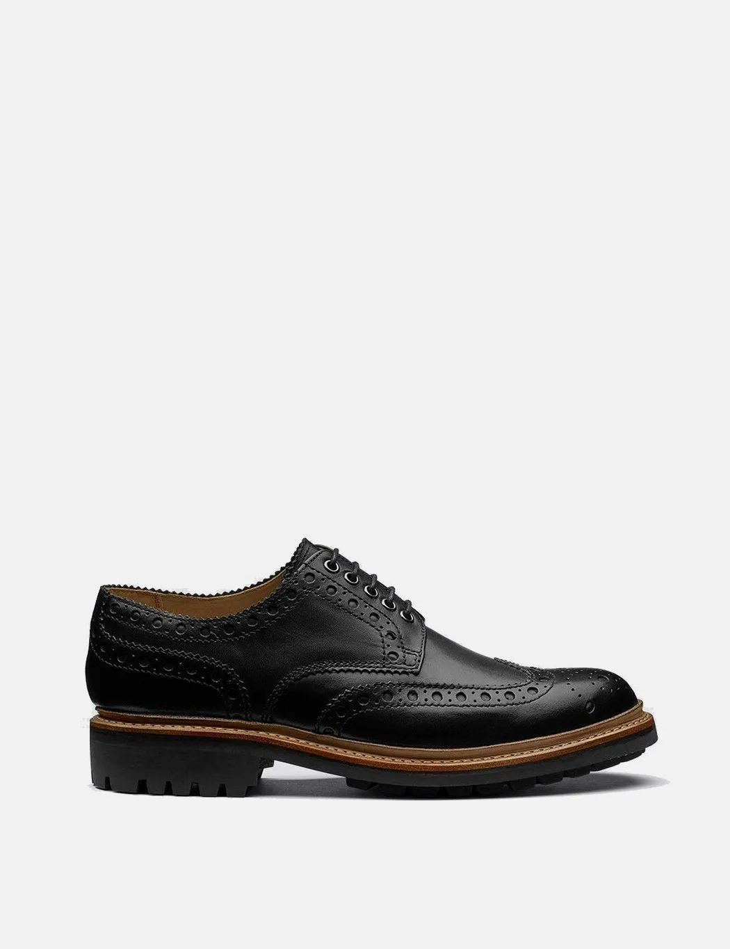 Grenson Brogue Robust security Shoes Only today - Archie Black