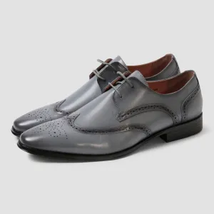 Grey Brogue Oxford Shoes