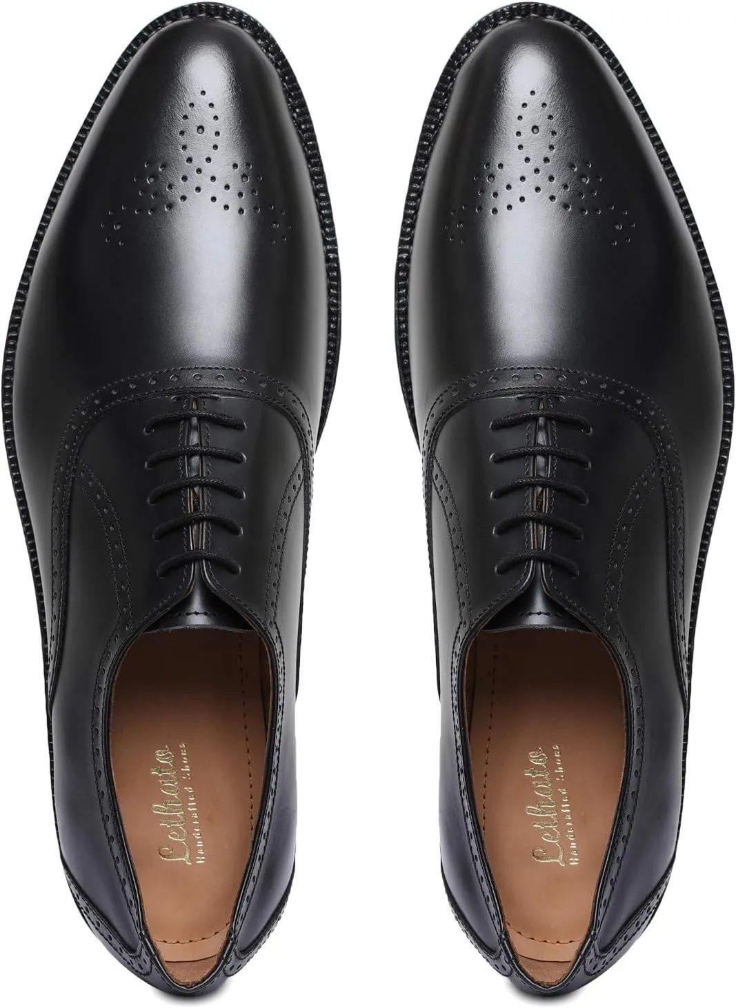 Handmade Brogue Oxford Goodyear Welted Genuine Leather Lace up Dress Shoes