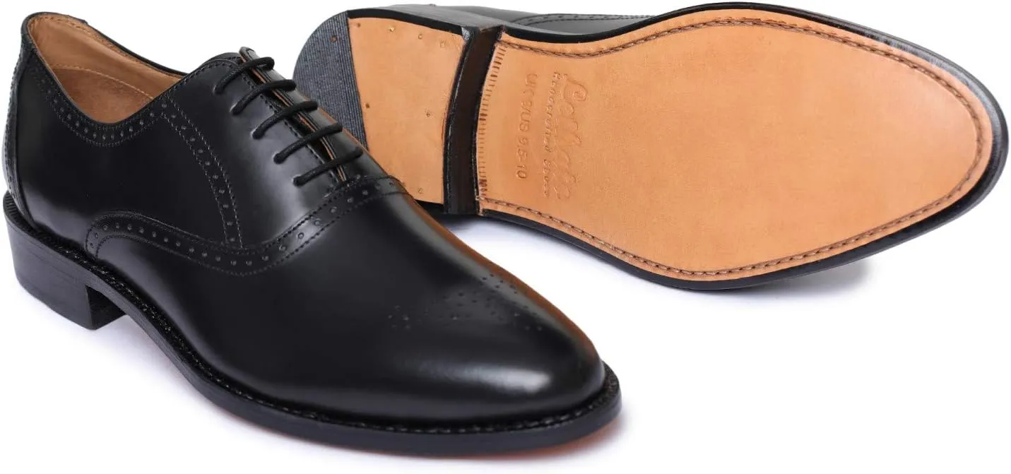 Handmade Brogue Oxford Goodyear Welted Genuine Leather Lace up Dress Shoes