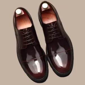 Handmade Genuine Leather Brogue Oxford Dress Shoes for Men