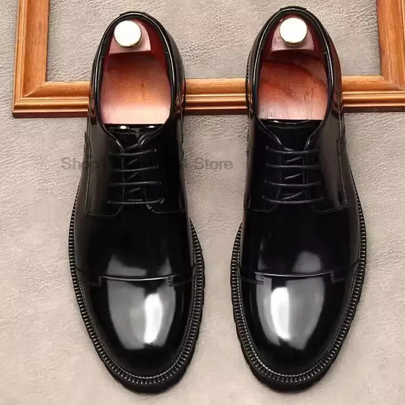 Handmade Genuine Leather Brogue Oxford Dress Shoes for Men