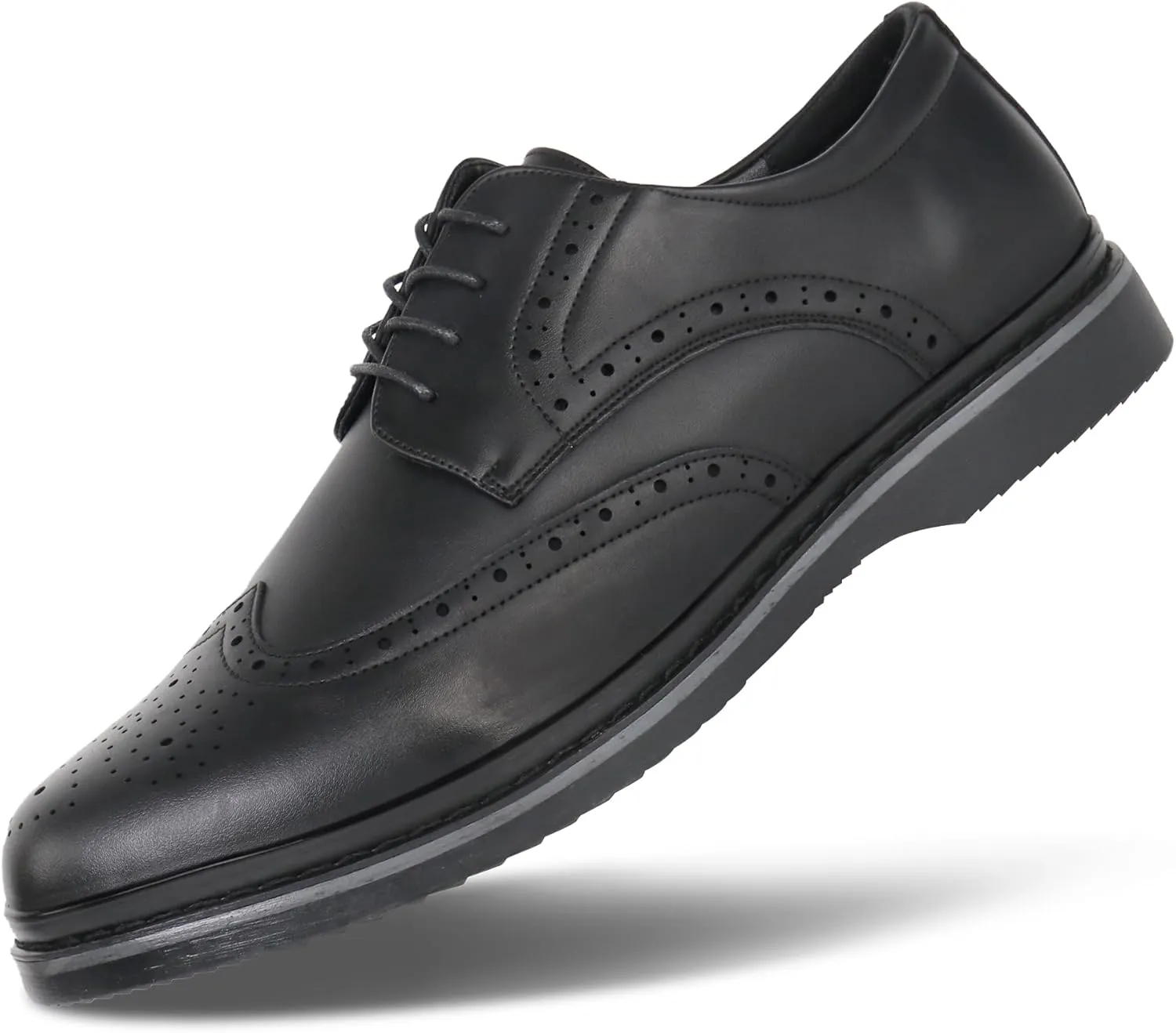 Hawkwell Men's Plus Size Wingtip Brogue Oxfords Dress Shoes US Size 14 15 16 17 18