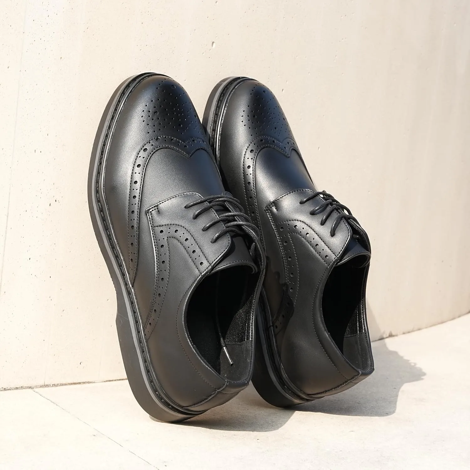 Hawkwell Men's Plus Size Wingtip Brogue Oxfords Dress Shoes US Size 14 15 16 17 18