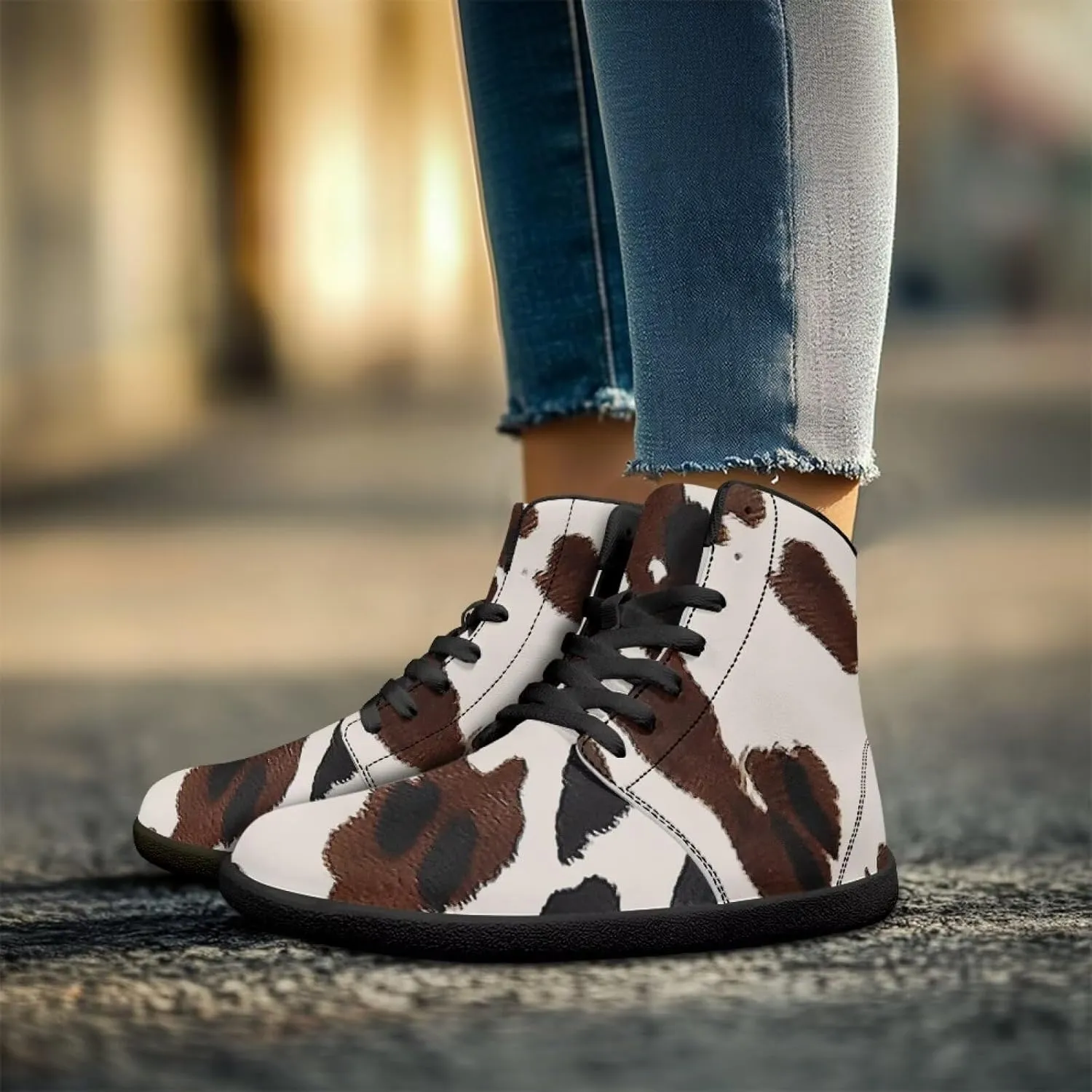 High Top Sneakers Women's Minimalist Barefoot Shoes | Zero Drop Sole | Wide Width Fashion Sneaker Size 36-48