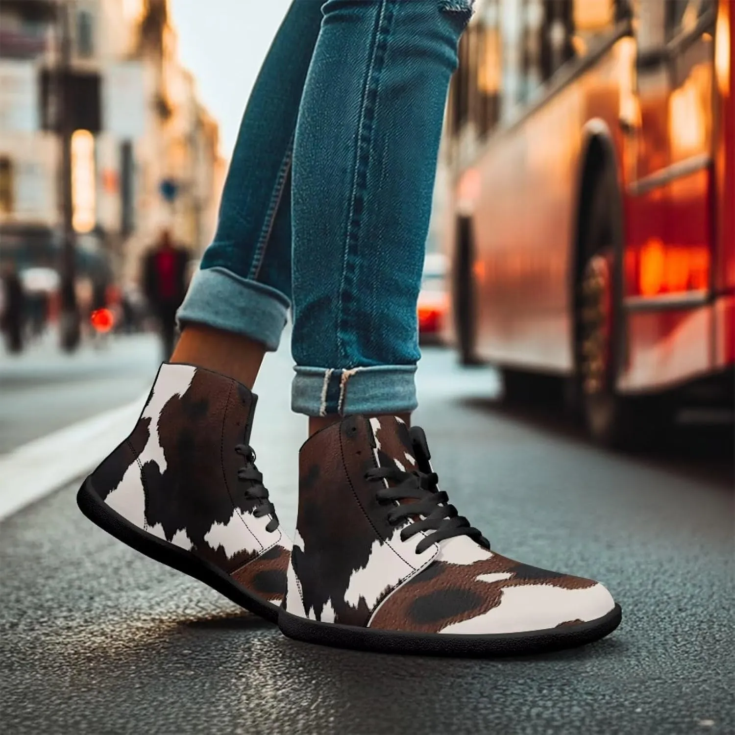 High Top Sneakers Women's Minimalist Barefoot Shoes | Zero Drop Sole | Wide Width Fashion Sneaker Size 36-48