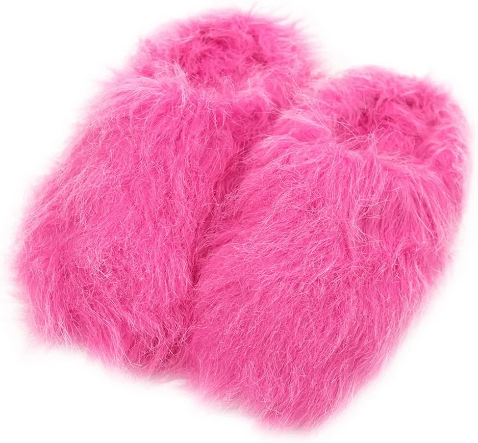 Home Slipper Women's Warm Cute Long Fleece Plush Indoor House SPA Slippers Clogs