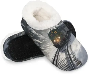 House Slippers for Women Men Winter Fuzzy Memory Foam Slippers Indoor Warm Full Slippers