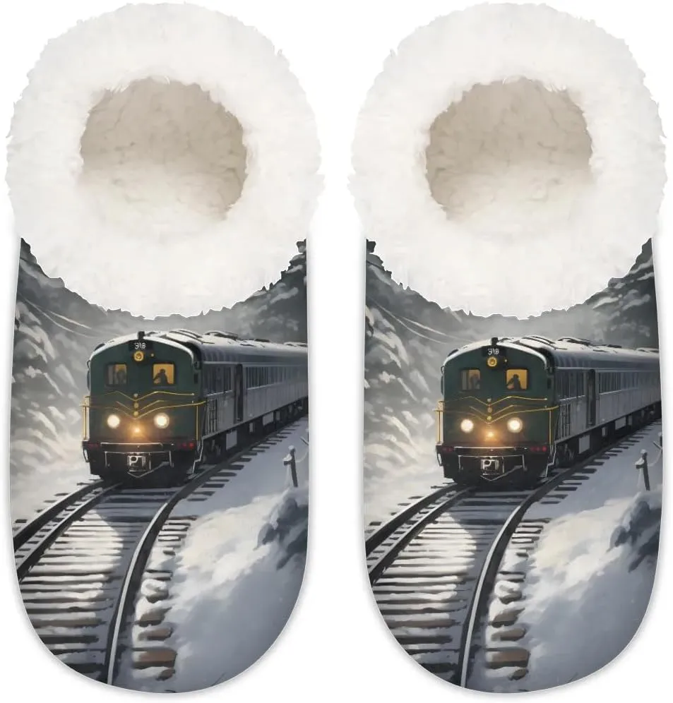 House Slippers for Women Men Winter Fuzzy Memory Foam Slippers Indoor Warm Full Slippers