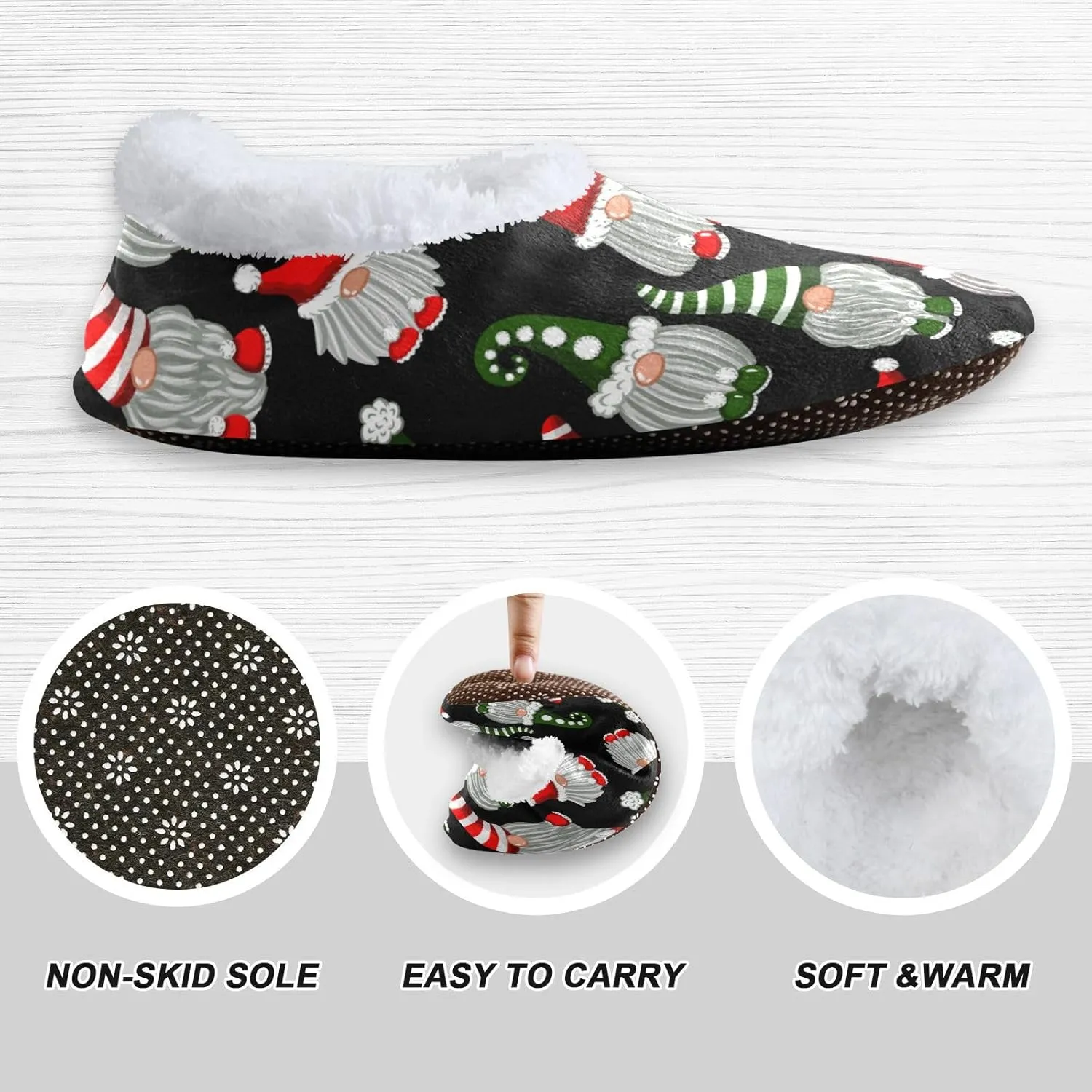 House Slippers Fuzzy Memory Foam Soft Slipper Socks for Woman Men