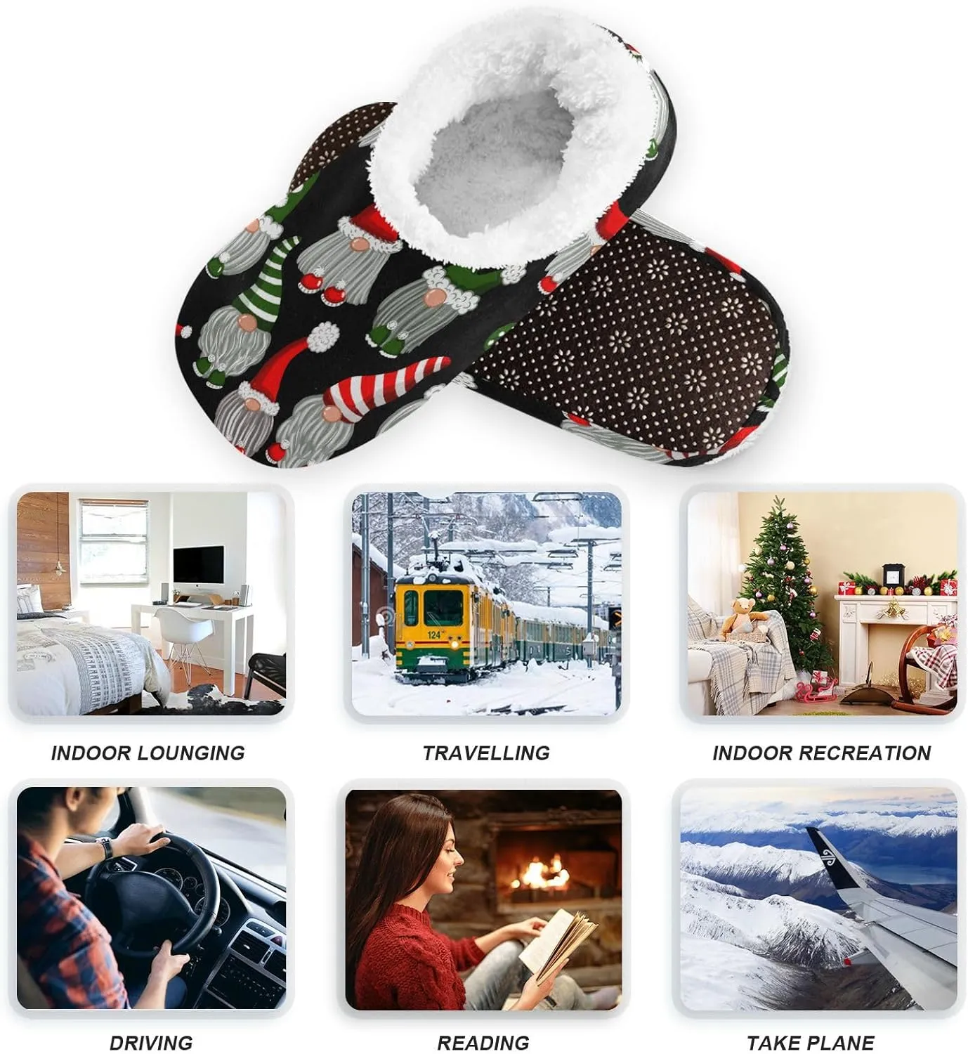 House Slippers Fuzzy Memory Foam Soft Slipper Socks for Woman Men