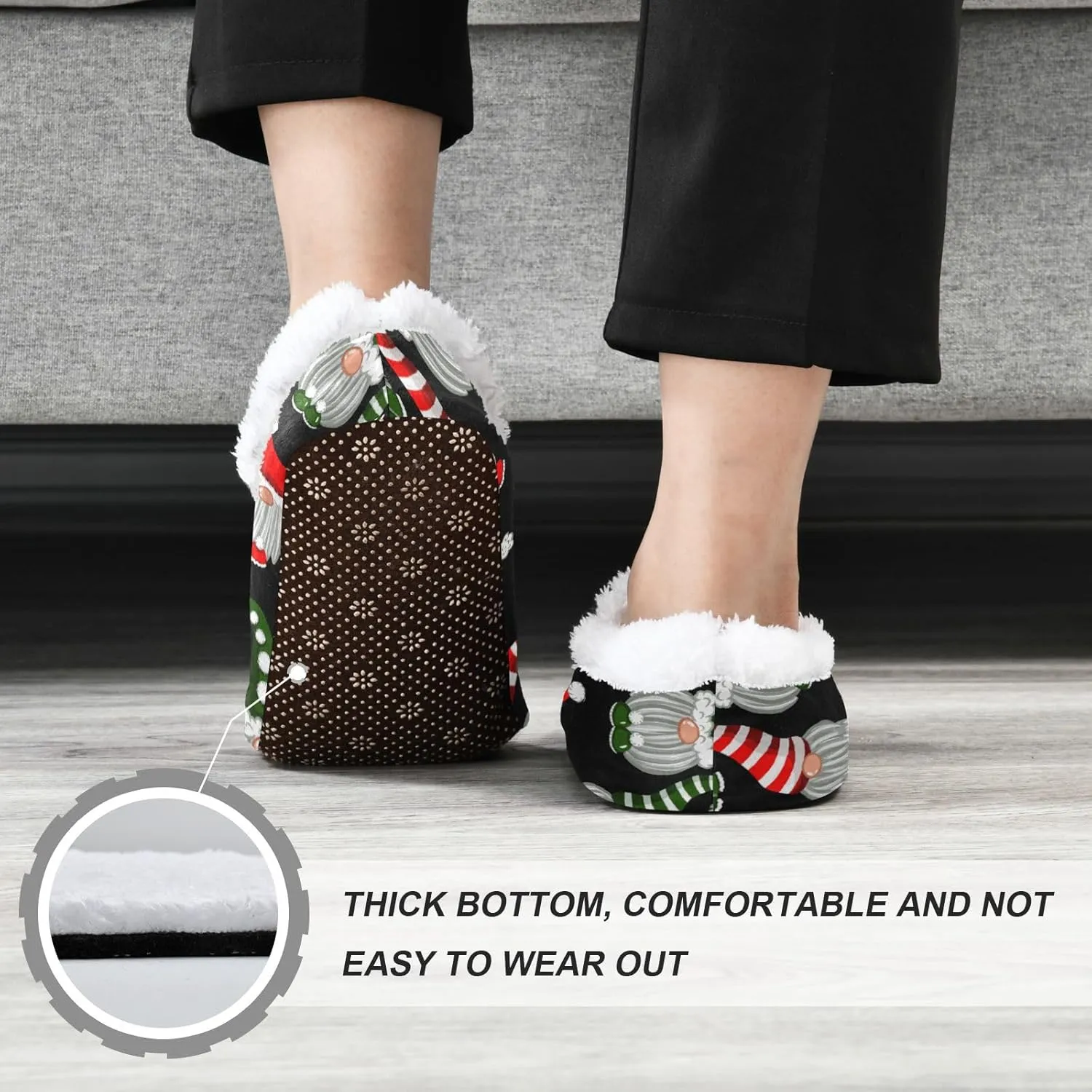 House Slippers Fuzzy Memory Foam Soft Slipper Socks for Woman Men