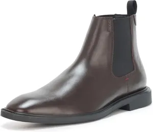 HUGO Men's Brushed Leather Chelsea Boot Chukka